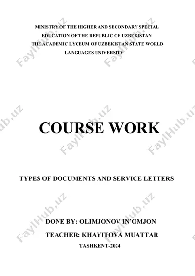 types of documents and service letters — DOC