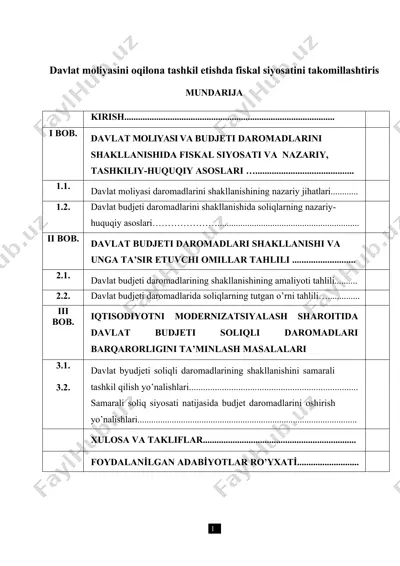 davlat moliyasini oqilona tashkil etishda fiskal siyosatini takomillashtiris — DOC