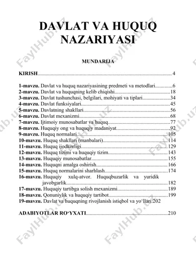 davlat va huquq nazariyasi — DOC