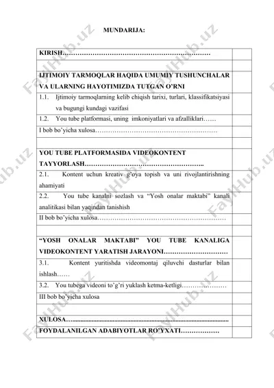 ijtimoiy tarmoqlar va you tube platformasi — DOC