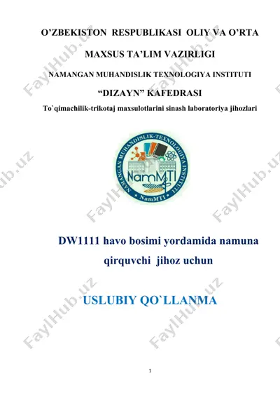 to`qimachilik-trikotaj maxsulotlarini sinash laboratoriya jihozlari — DOC