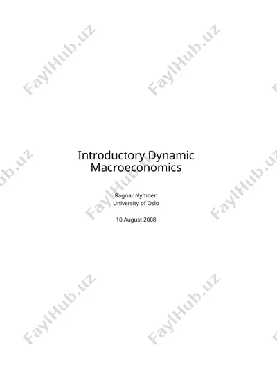 dynamic models in economics — DOC