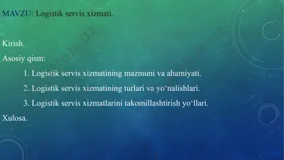 logistik servis xizmati — PPTX