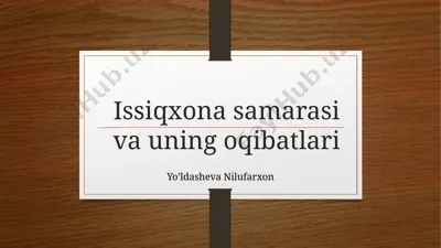 issiqxonalar va marsiya uchun qibatlar — PPTX