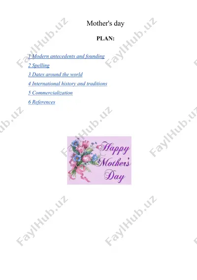 mother's day onalar kuni inglizcha — DOC