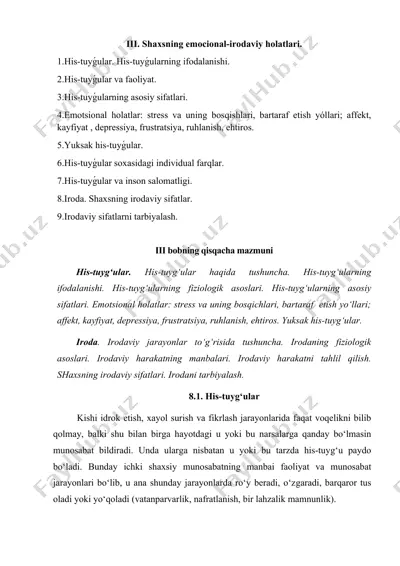 emotsional va irodaviy xususiyatlar — DOC