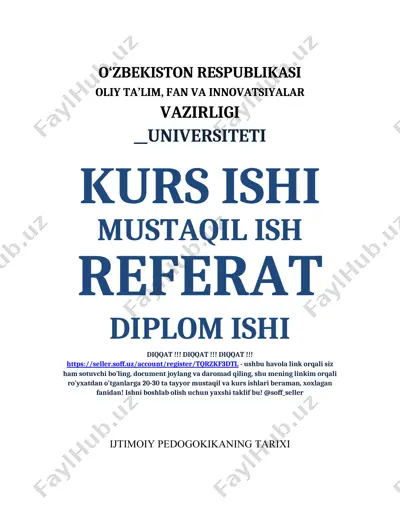 ijtimoiy pedagogikaning tarikhi — DOC