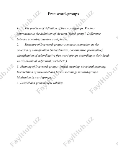 free word-groups — DOC
