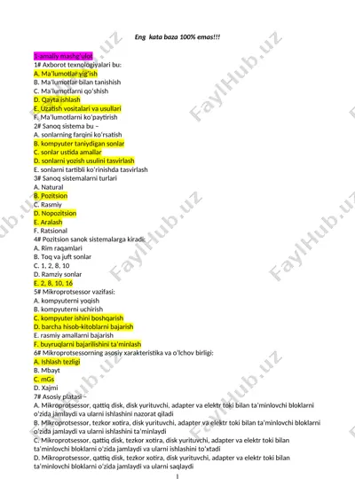 sanoq sistemasini o‘rgatuvchi darslik — DOC
