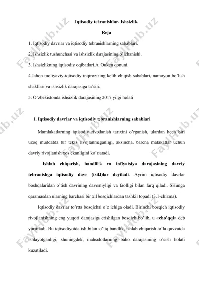 ishsizlik va iqtisodiy tebranishlar — DOC