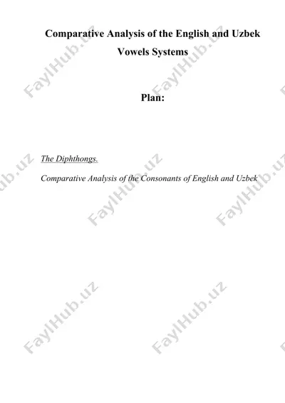 comparative analysis of the english and uzbek vowels systems — DOC