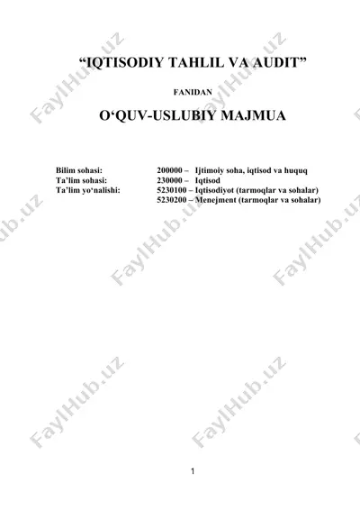"iqtisodiy tahlil va audit" — DOC