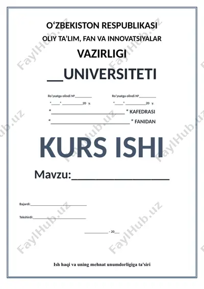 kurs ishi - ish haqi va uning mehnat unumdorligiga ta'siri — DOC