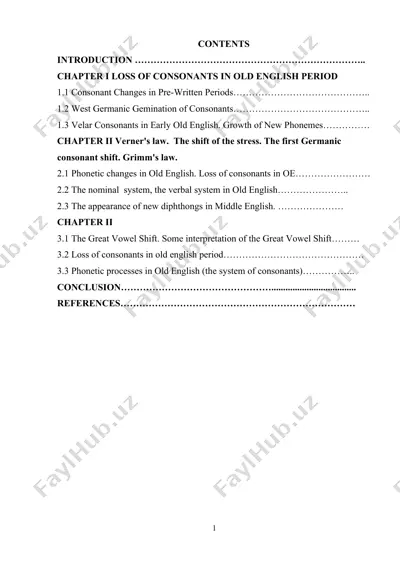 loss of consonants in old english period — DOC