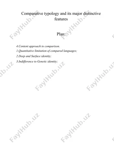comparative typology and its major distinctive features — DOC