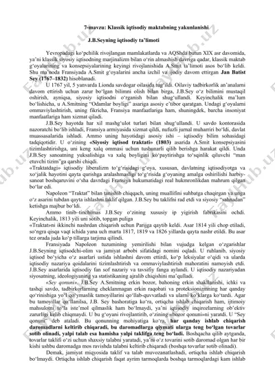 j.b. seyning iqtisodiy ta'limoti — DOC