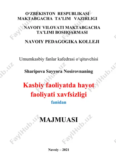 kasbiy faoliyatda hayot faoliyati xavfsizligi — DOC