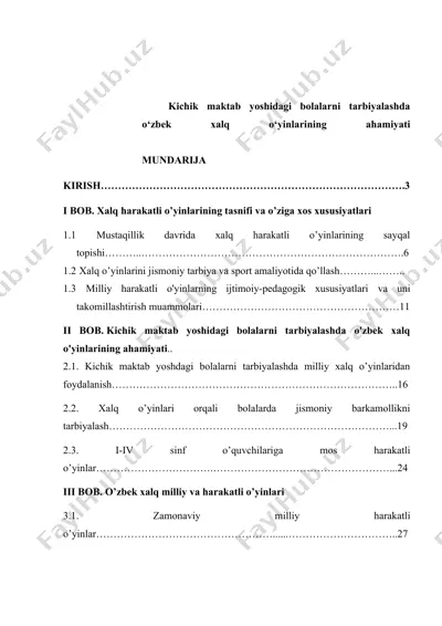 kichik maktab yoshidagi bolalarni tarbiyalashda o‘zbek xalq o‘yinlarining ahamiyati — DOC
