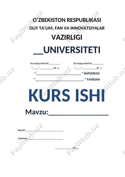 kimyo sanoati rivojlantirish bo‘yicha topshiriqlar — DOC