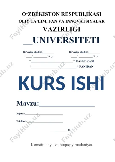 o‘zbekiston respublikasi huquqiy madaniyati — DOC