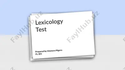 lexicology test — PPTX