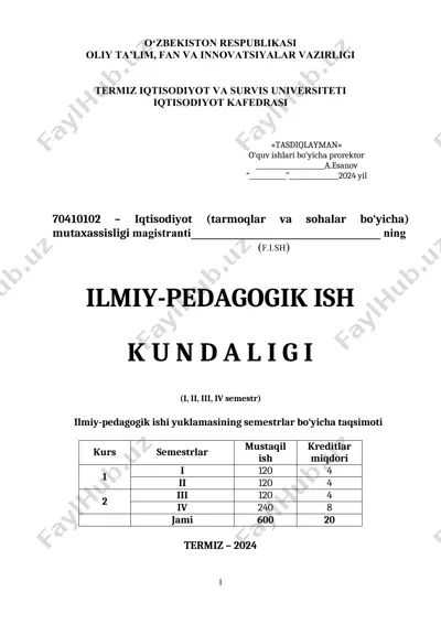 magistrantning ilmiy-pedagogik ishi — DOC