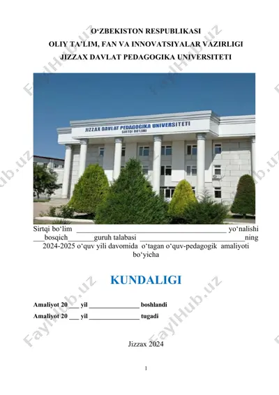 amaliyot kundaligini yuritish bo‘yicha ko‘rsmalar — DOC