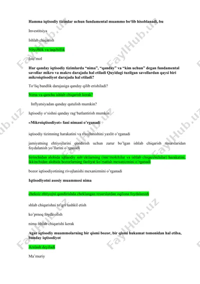 iqtisodiy tizimlar haqida ma'lumotlar — DOC