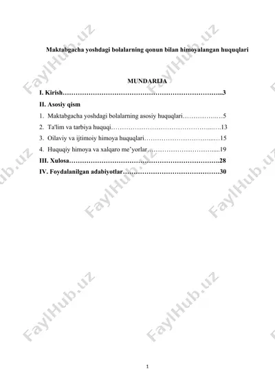 bolalar huquqlari himoyalash — DOC
