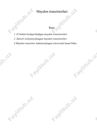 maydon tranzistorlari — DOC