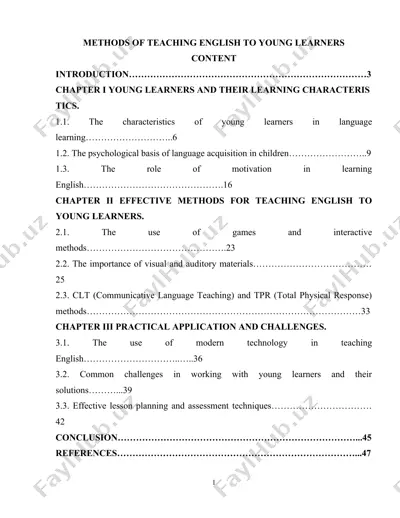 methods of teaching english to young learners — DOC