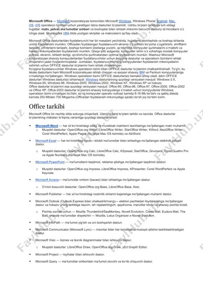 microsoft office — DOC