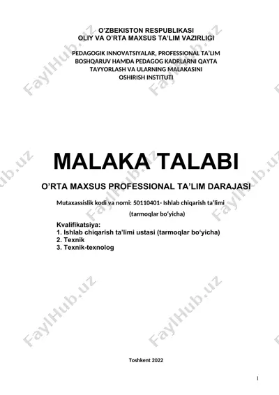 ishlab chiqarish ta'limi — DOC