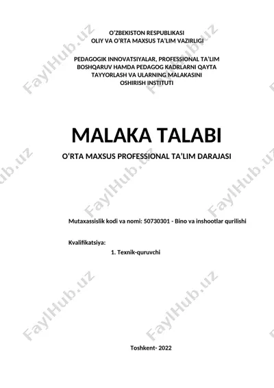 pedagogik innovatsiyalar, professional ta'lim malaka talabi — DOC
