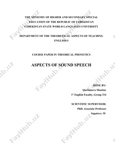 course paper in theoretical phonetics — DOC