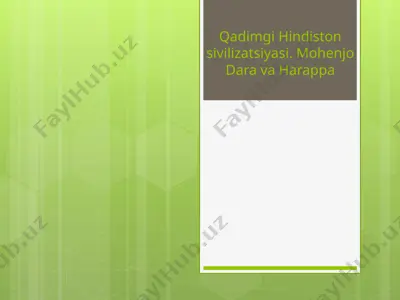qadimgi hindiston sivilizatsiyasi. mohenjodara va harappa — PPTX
