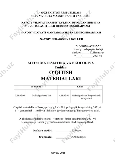 o‘qitish materiallari — DOC