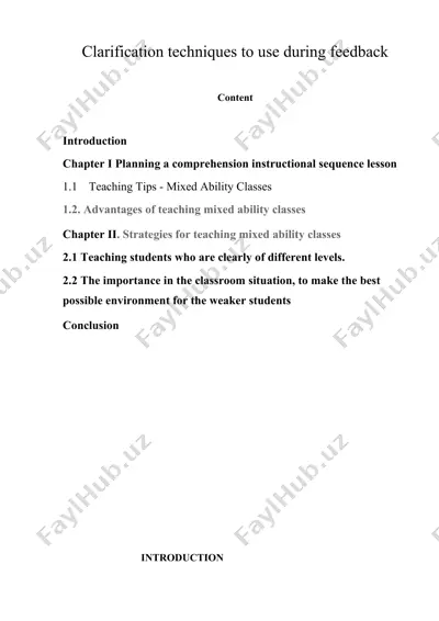 clarification techniques to use during feedback (kurs ishi) — DOCX