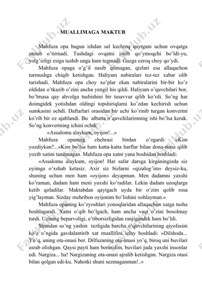 konvert ustida mavzusi — DOC