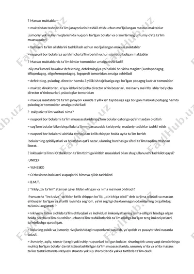maxsus maktablar — DOC