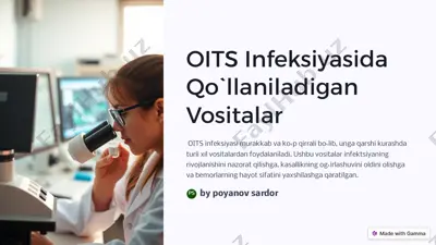 oits infeksiyasida qo`llaniladigan vositalar — PDF