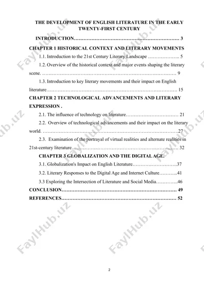 development of english literature in the early 21st century — DOC