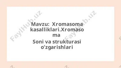 xromasoma kasalliklari. 10 — PPTX