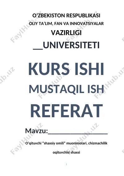 chizmachilik o‘qitish metodikasi — DOC