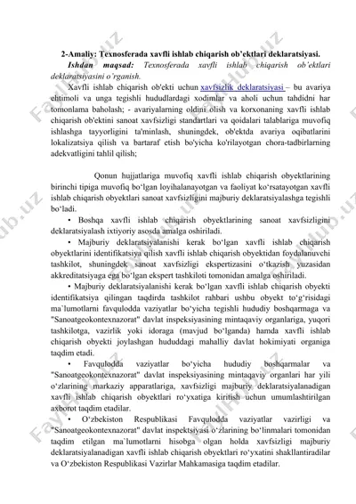 xavfli ishlab chiqarish ob'ektlari deklaratsiyasi — DOC