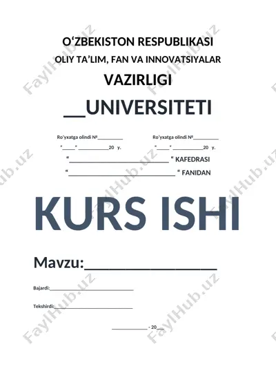 oav da biznes rejalashtirish mahorati — DOC