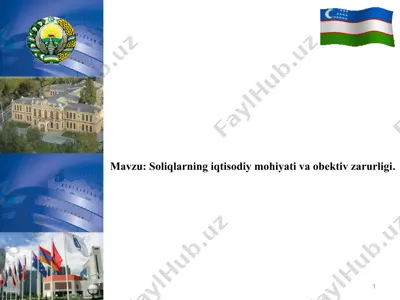 soliqlarning iqtisodiy mohiyati va obektiv zarurligi — PPTX