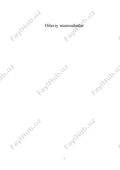 oilaviy munosabatlar haqida — DOC