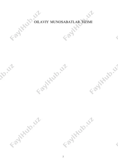 oilaviy munosabatlar tizimi — DOC