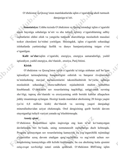 iqlim o‘zgarishi va turmush darajasi — DOC
